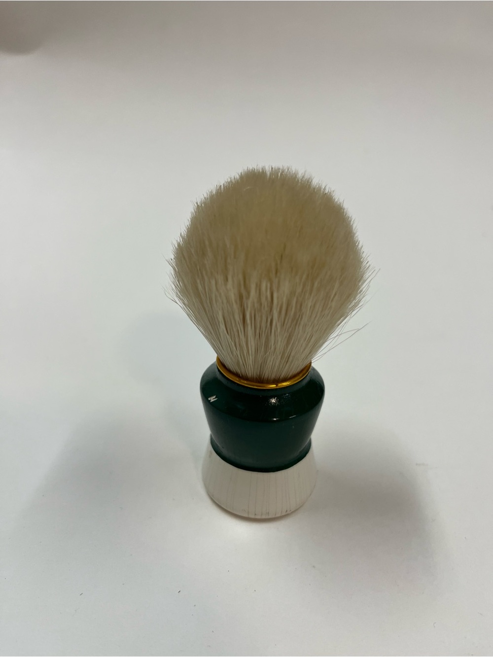 Men's Shaving Brush with Cream Bristles and Dark Green Handle (west Germany)